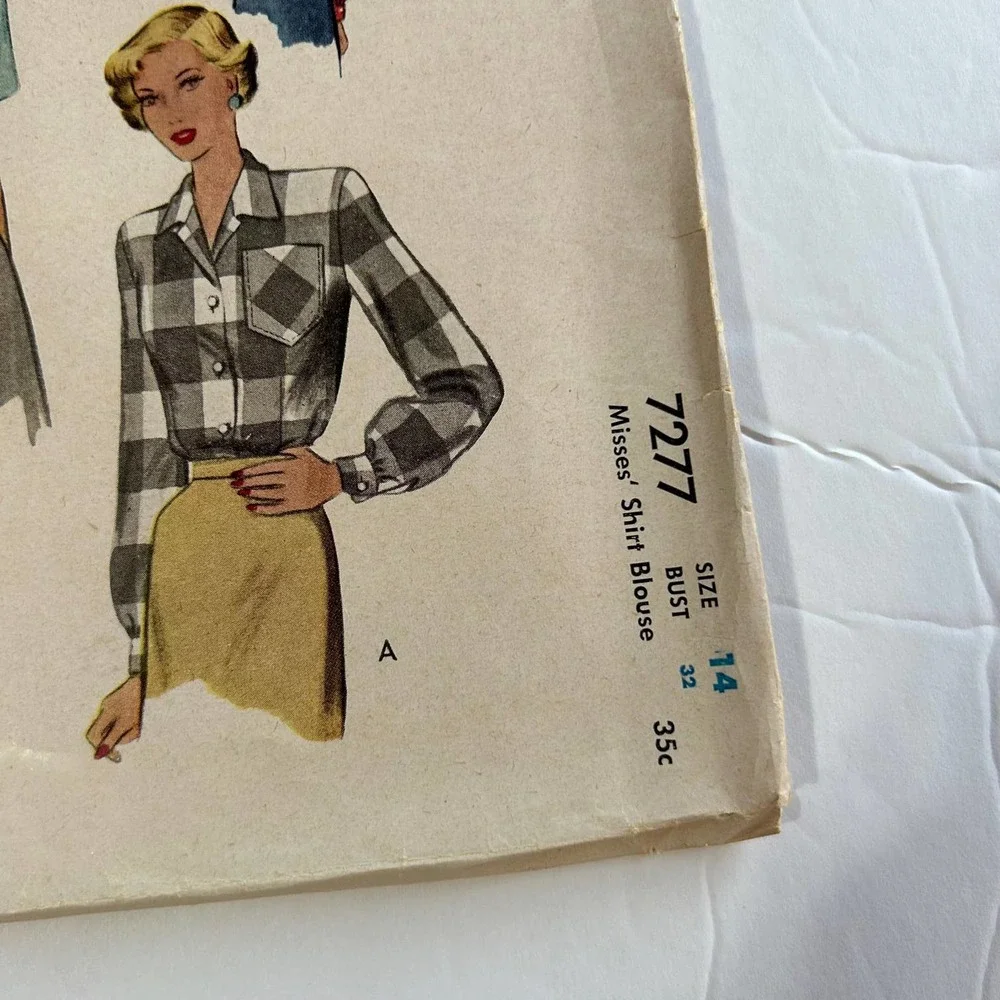 McCalls Vintage 1940's Pattern #7277 Womens Shirt Blouse Size‎ 18